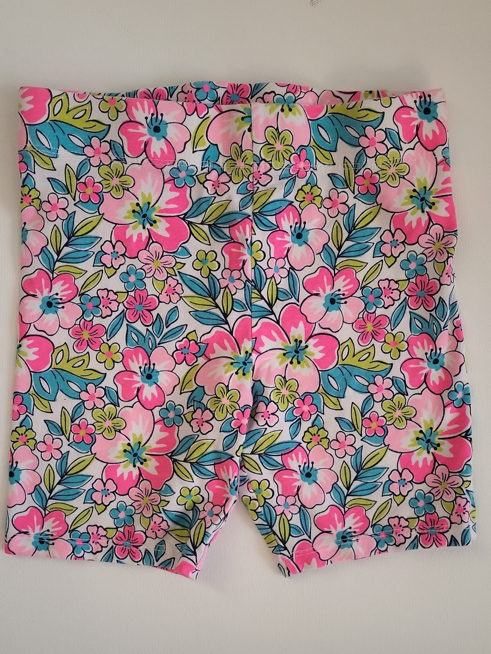 Tommy Bahama Pink, Aqua and Lime Tropical Floral Stretch Bike Shorts NWOT Small